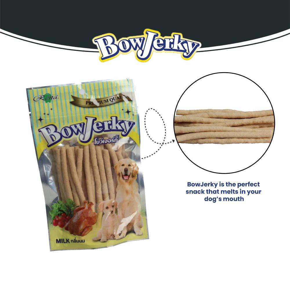 Rena BowJerky Milk Sticks Dog Treats - 200 g