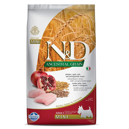 Farmina- N&D LOW ANCESTRAL GRAIN CANINE CHICKEN & POMEGRANATE ADULT MINI