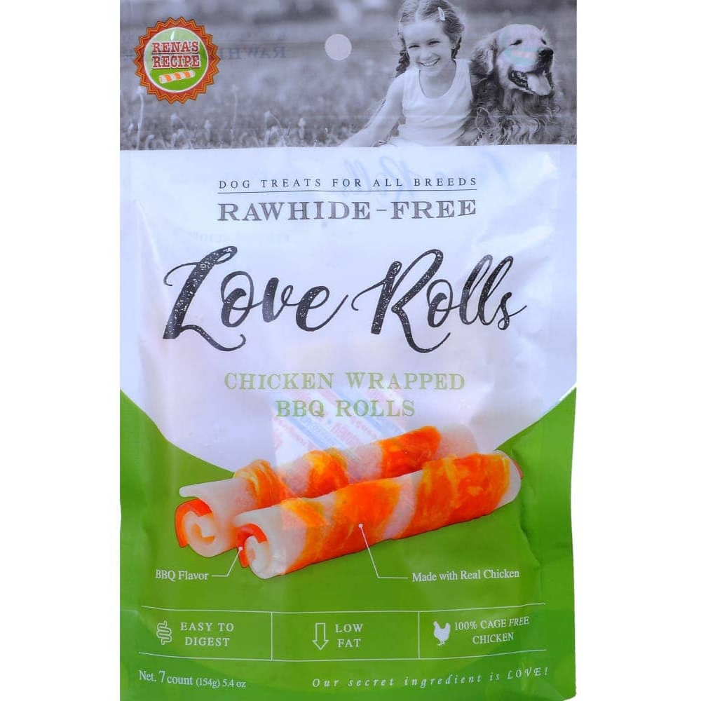 Rena Love Chicken Wrapped BBQ Rolls Dog Treats - 154g (7 pcs)