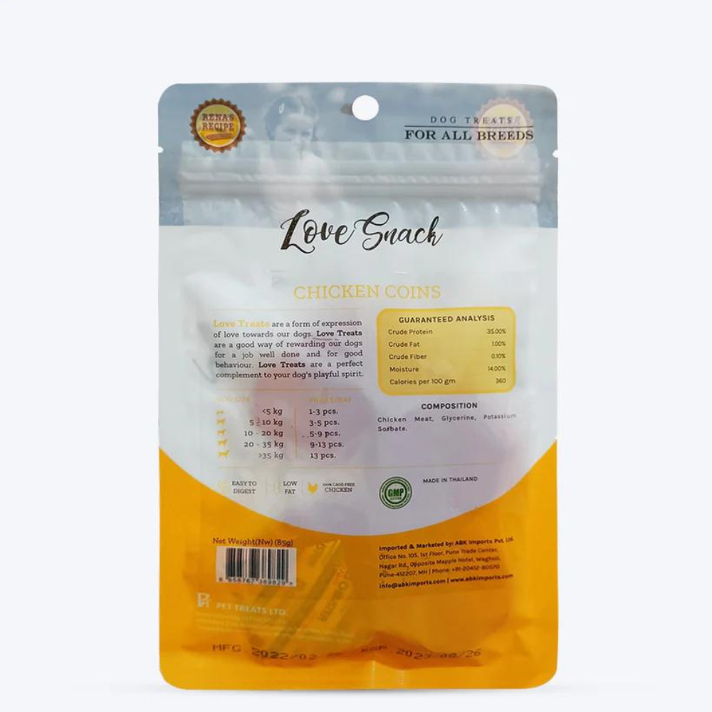 Rena's Love Snack Chicken Coins Dog Treat - 85 g