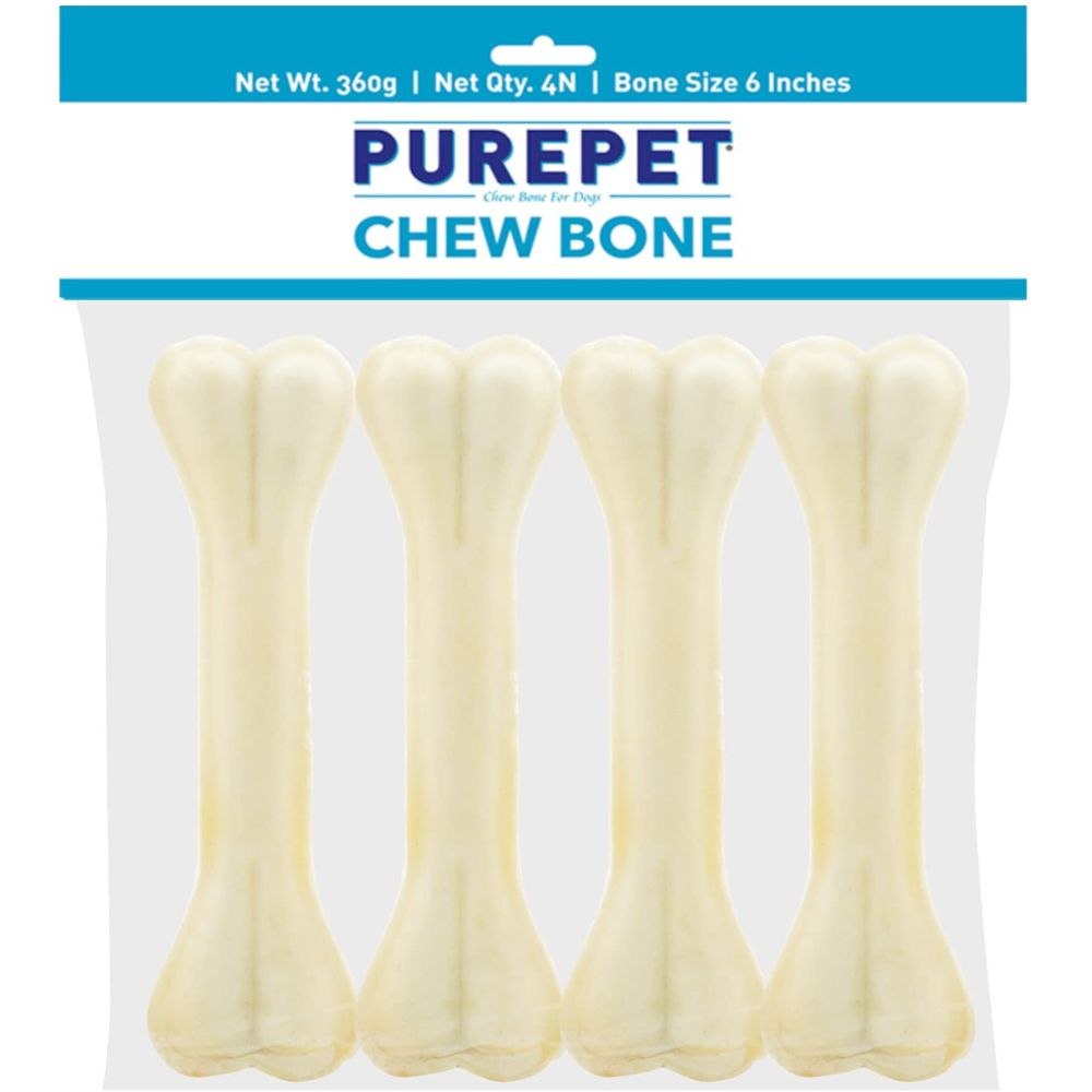 Purepet - Chew Bone For Dogs 6 Inches - Pack of 4 Bones