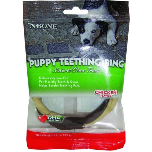 NPIC Chicken Flavour N Bone Puppy Teething Ring Dog Treats - 34g