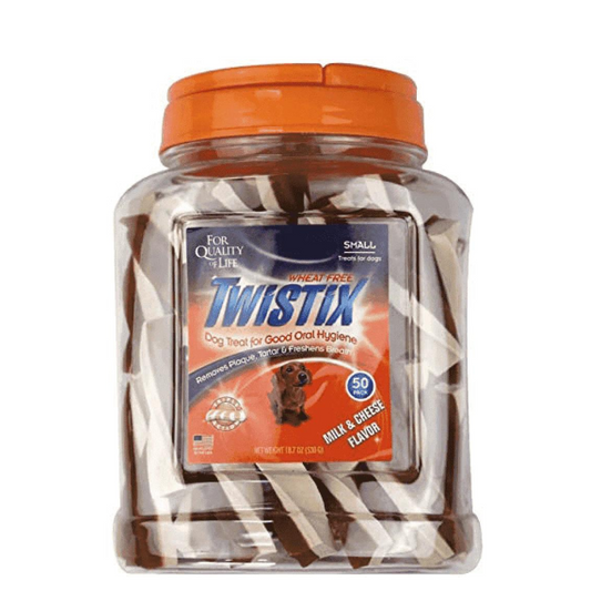 NPIC Twistix Milk and Cheese Canister Dog Treats - 50 sticks