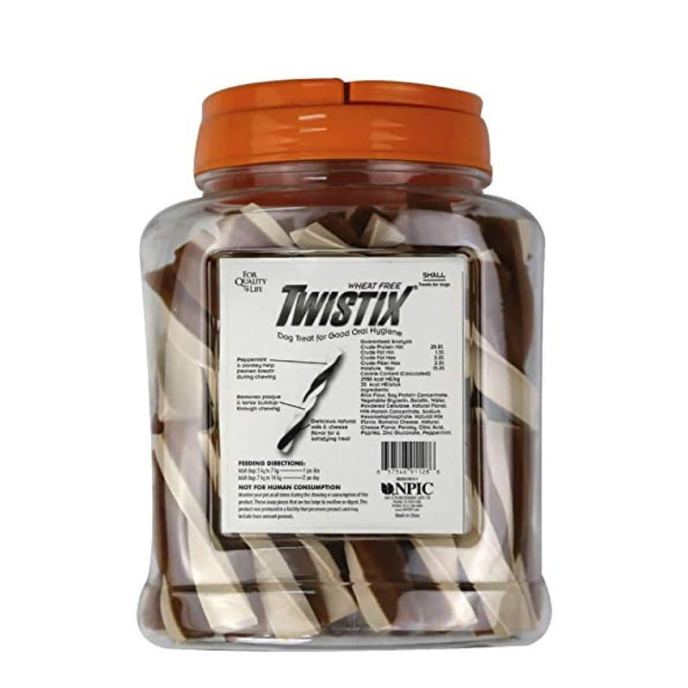 NPIC Twistix Milk and Cheese Canister Dog Treats - 50 sticks