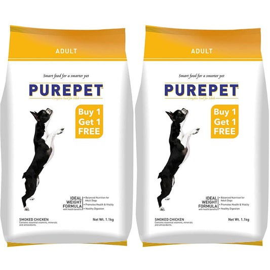 Purepet - Smoked Chicken Adult Dry Dog Food 1.1 kg (Buy 1 Get 1 Free)