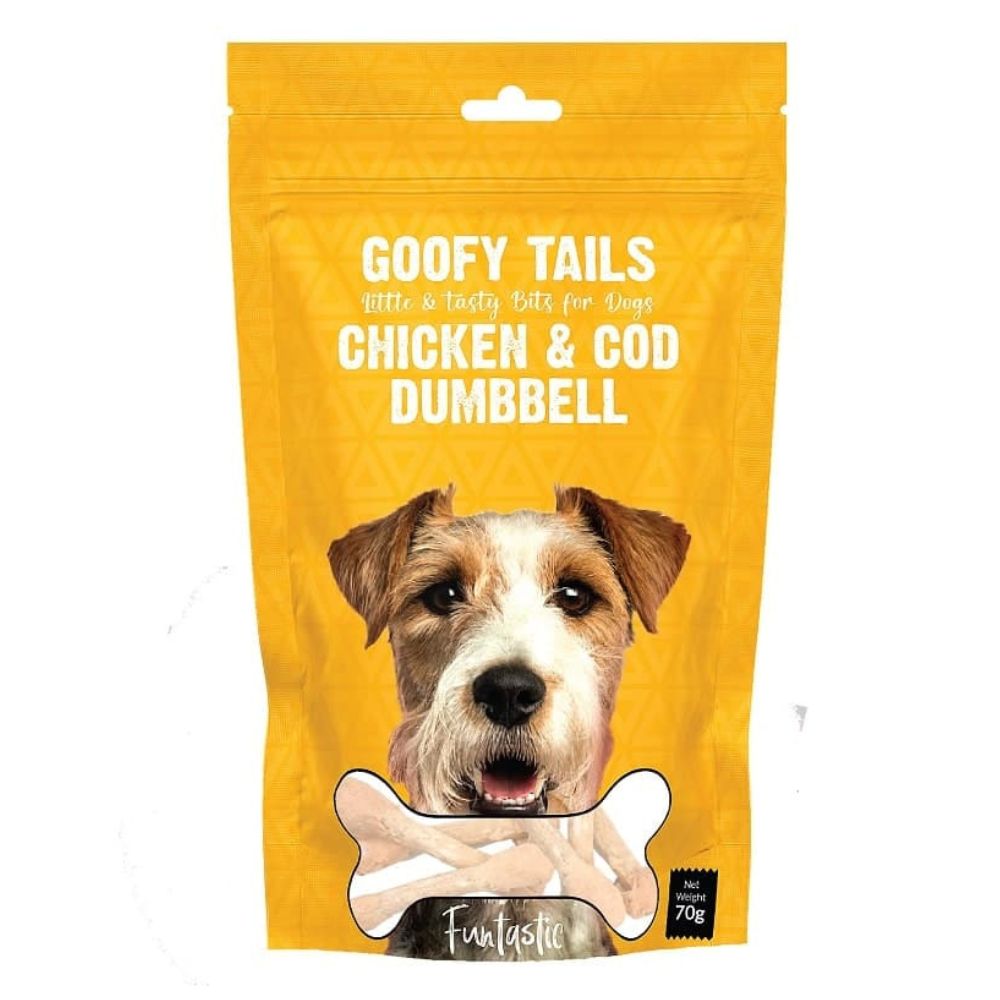 Goofy Tails Chicken And COD Dumbell Dog Treats (2 x 70 g)